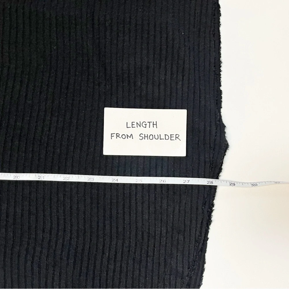 Free People We the Free Ribbed‎ Knit Tunic Top Medium solid black stretch flowy